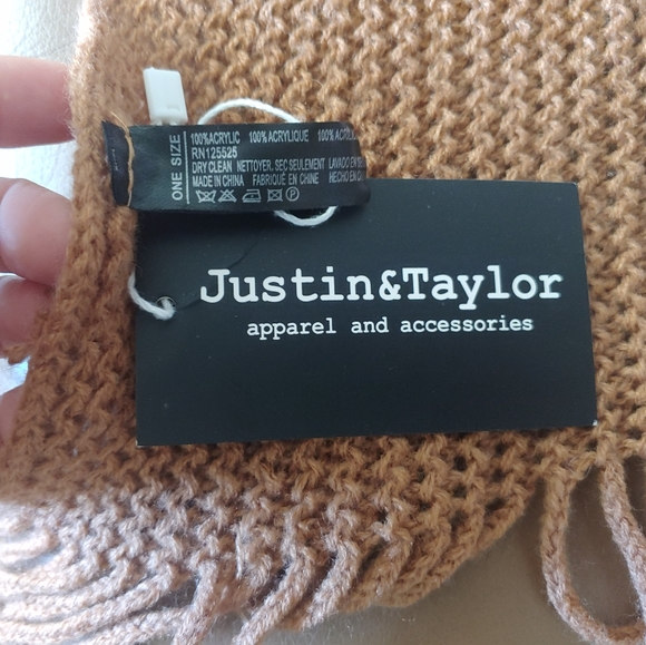 NWT Justin & Taylor Light Brown Poncho with Fringe - Picture 4 of 5